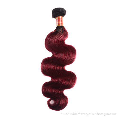 Factory Direct Wholesale 40 Inch Red Wine T1b99j Body Wave 100% Virgin Peruvian Body Wave Bundle